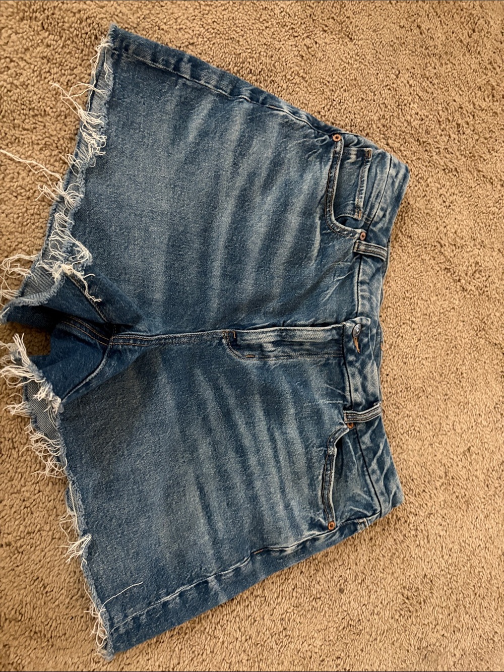 American Eagle Outfitters Blue Distressed Denim Cutoff Shorts